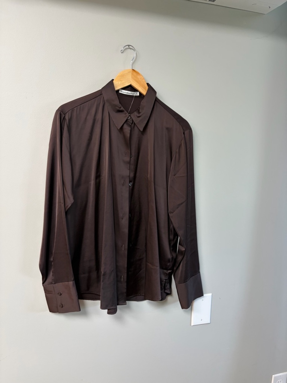 Abercrombie & Fitch Dark Brown Long-Sleeve Dress Shirt